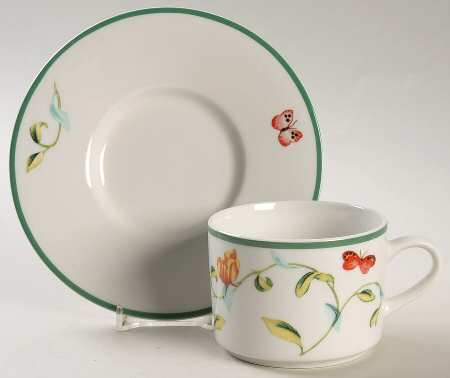 Butterfly Garden Flat Cup & Saucer Set