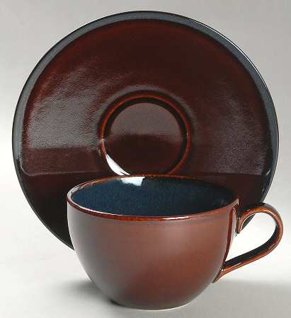 Sedona Brown Flat Cup & Saucer Set