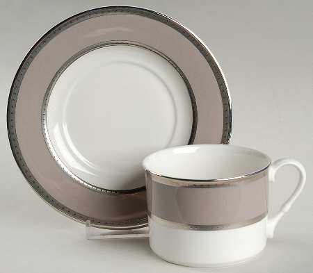 Sophia Taupe Flat Cup & Saucer Set