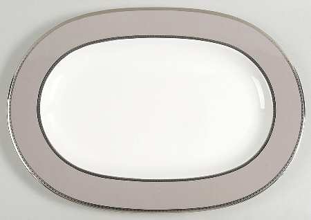 Sophia Taupe 15" Oval Serving Platter
