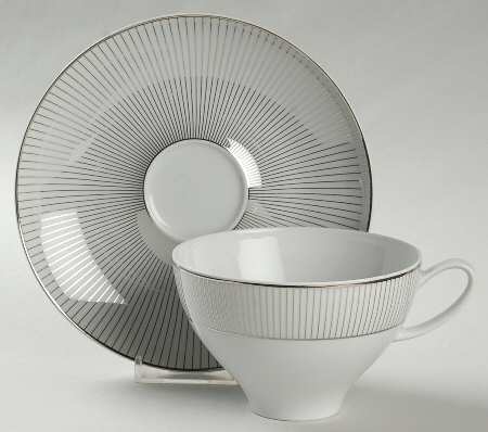Platinum Shimmer Footed Cup & Saucer Set