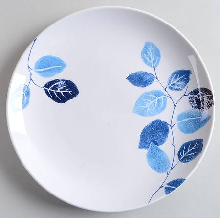 Blue Leaf Stamp Salad Plate