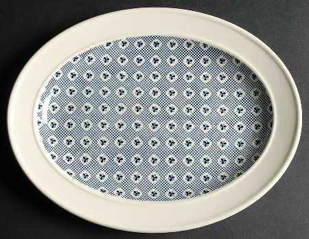 Tapestry Blue 11" Oval Serving Platter