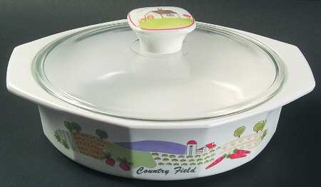 Country Field 1 Pt Round Covered Casserole