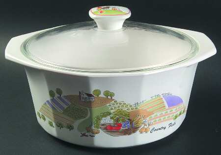 Country Field 2 Qt Round Covered Casserole