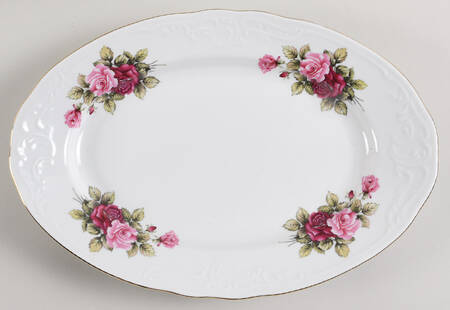 Vienna Rose 13" Oval Serving Platter by Menuet (Poland)