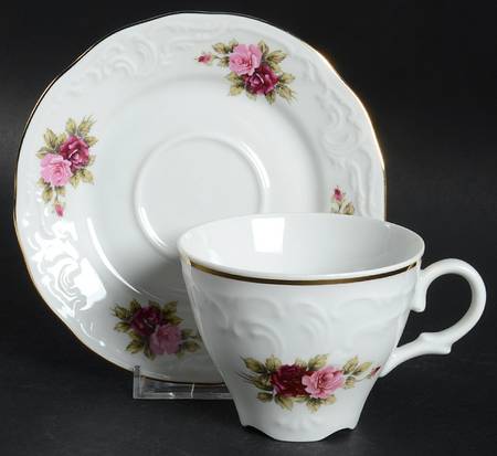Vienna Rose Flat Cup & Saucer Set