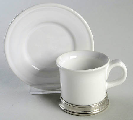 Convivio White Espresso Cup and Saucer Set