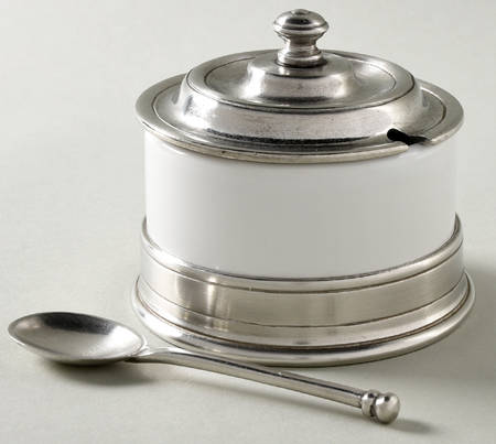 Convivio White Jam/Jelly & Lid W/Spoon