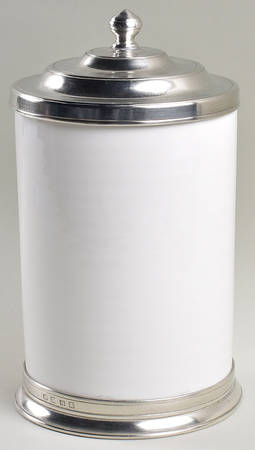 Convivio White Medium Canister & Lid by Match Pewter