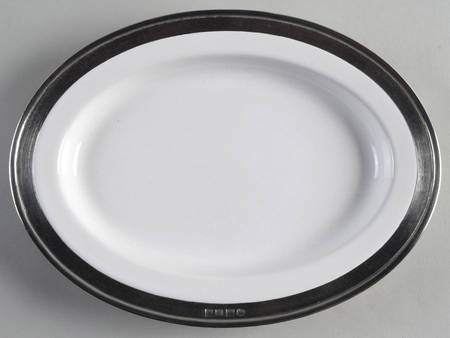 Convivio White 10" Oval Serving Platter by Match Pewter