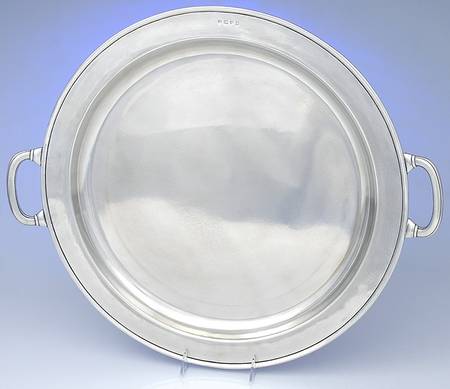 Convivio White Round Pewter Platter No Casserole Insert