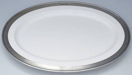 Convivio White 18" Oval Serving Platter