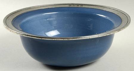 Convivio Blue Cereal Bowl with Pewter Rim