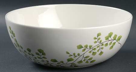 Maidenhair Fern Green 9" Salad Serving Bowl