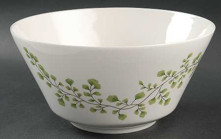 Maidenhair Fern Green 9" Salad Serving Bowl