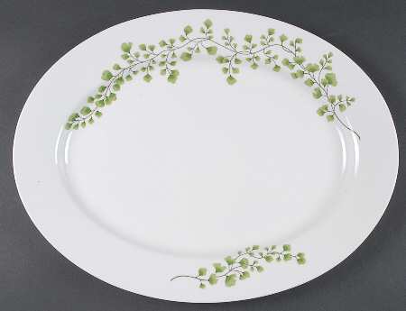 Maidenhair Fern Green 16" Oval Serving Platter