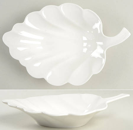 Whiteware (Serveware) 10" Leaf Dish
