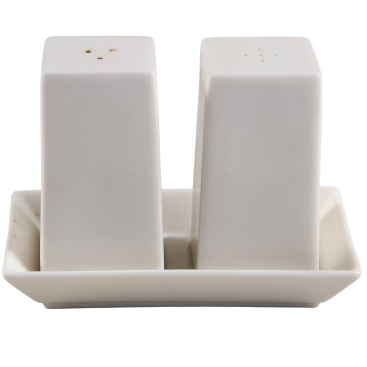 Whiteware (Serveware) (3 Pc) Salt & Pepper Tray Set