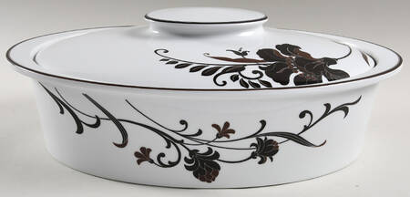 Cocoa Blossom 4 Qt Oval Covered Casserole