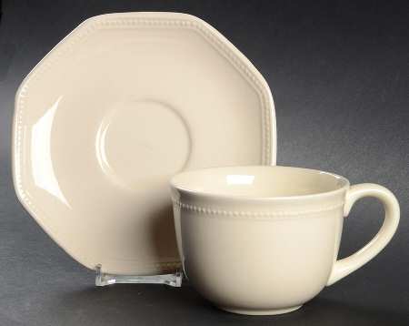 MTW12 Ivory Flat Cup & Saucer Set