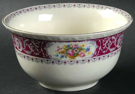 Canterbury Red Border (No Floral Center) Cranberry Bowl
