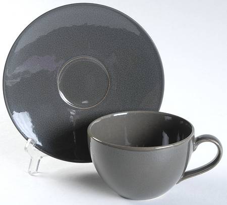 Slate Flat Cup & Saucer Set