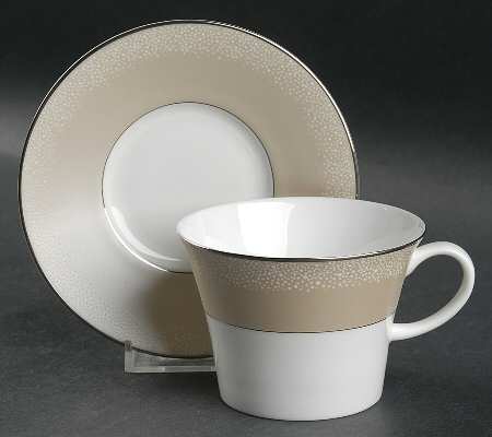 Luminescent Pearls Flat Cup & Saucer Set