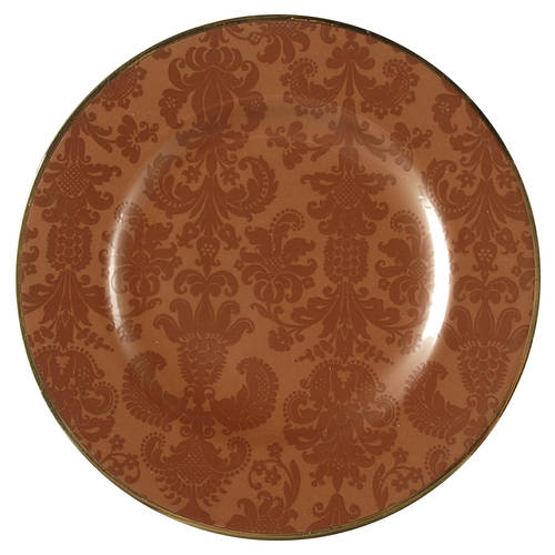 Damask Copper Accent Salad Plate