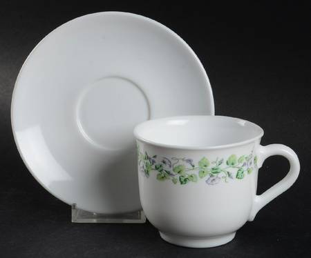 Morning Glory Flat Cup & Saucer Set