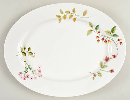 Tossed Sprigs 16" Oval Serving Platter