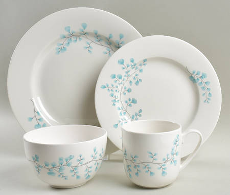 Maidenhair Fern Blue 4 Piece Place Setting