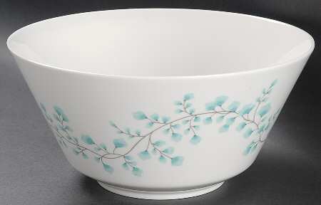 Maidenhair Fern Blue 9" Salad Serving Bowl