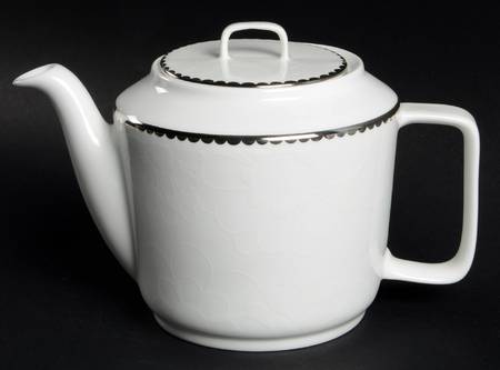 Merry White Teapot & Lid