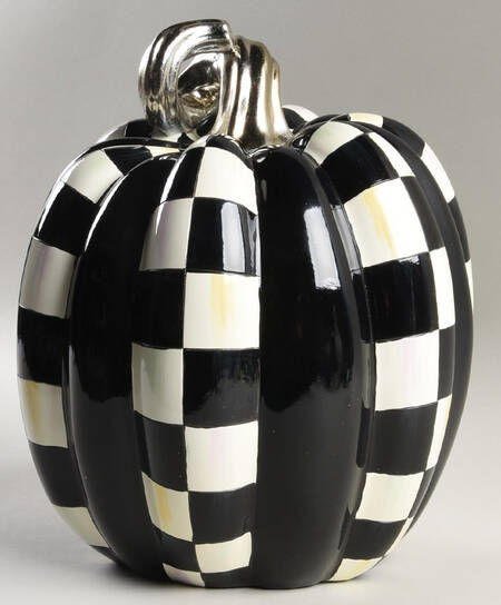 Courtly Check Tall Decorative Pumpkin