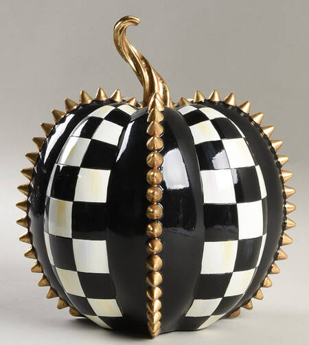 Courtly Check Tall Decorative Pumpkin