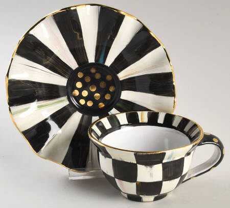 Courtly Check Footed Cup & Saucer Set