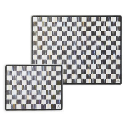 Courtly Check Rectangular Glassware Cutting Board - Set of 2 Motifs (CUBRG & CUBRG1)