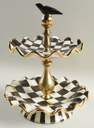 Courtly Check 2-Tier Serving Tray