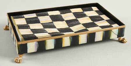 Courtly Check 9" Tray & Pack of Guest Towels with Ceramic Weight