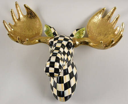 Courtly Check Moose Wall Decoration