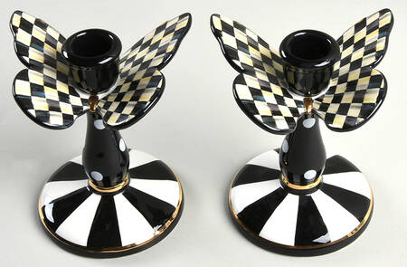 Courtly Check Figural Candleholder - Set of 2