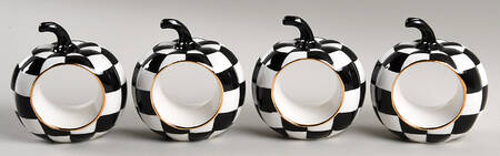 Courtly Check Napkin Ring - Set of 4