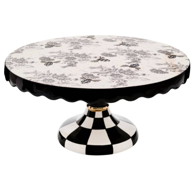 Courtly Check 12" Diameter Pedestal Cake Stand