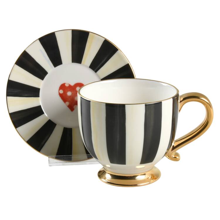 Courtly Check Cappuccino Cup & Saucer Set