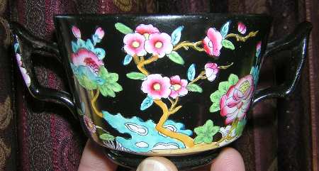 Black Chinese Sugar Bowl No Lid