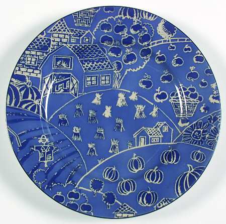 Indigo Harvest Salad Plate