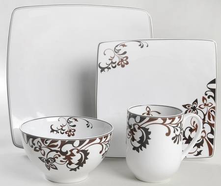 Chocolate Swirl 4 Piece Place Setting