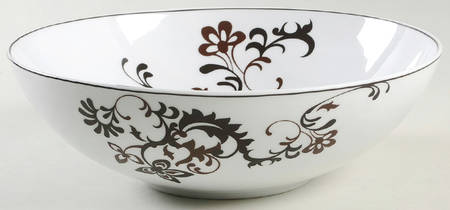 Chocolate Swirl 10" Large Salad Serving Bowl