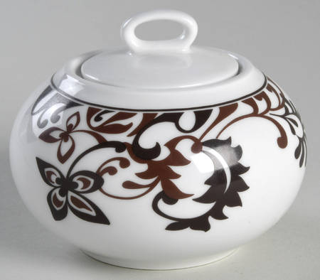 Chocolate Swirl Sugar Bowl & Lid